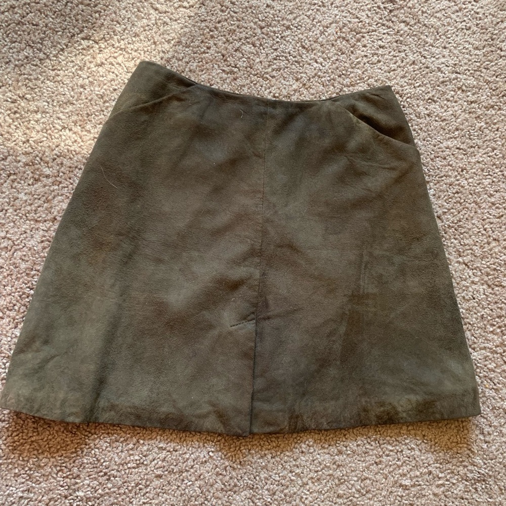 Banana Republic Olive Green Suede Mini Skirt
